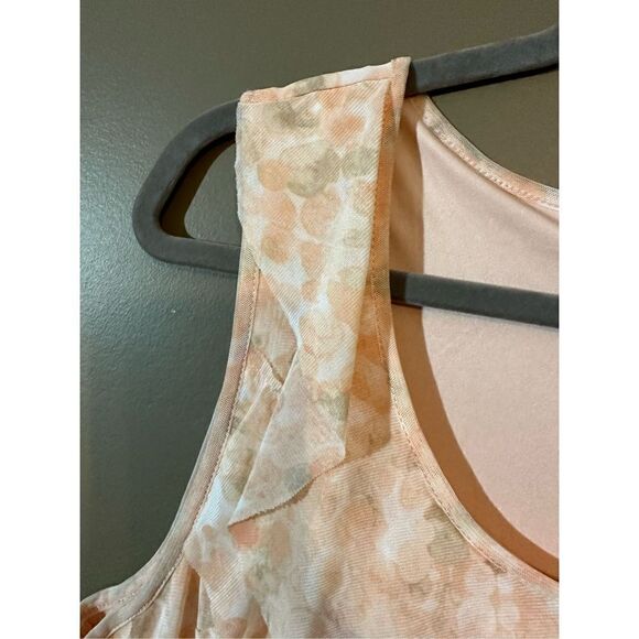 Ruby Rd. Women's Orange Ruffle Front Scoop Neck Tank Top Size Large Peach Color - Picture 6 of 9